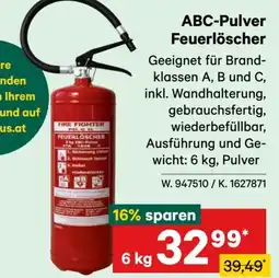 Lagerhaus ABC-Pulver Feuerlöscher Angebot