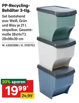 Lagerhaus PP-Recycling- Behälter 3-tlg. Angebot