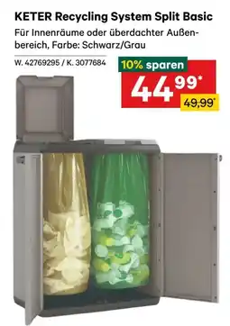 Lagerhaus KETER Recycling System Split Basic Angebot
