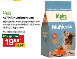 Lagerhaus ALPHA Hundenahrung Angebot