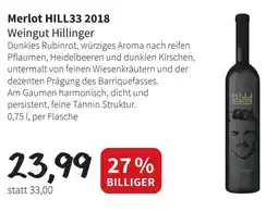 Der Grissemann Merlot HILL33 2018 Weingut Hillinger Angebot