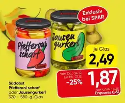 Spar Südobst Pfefferoni scharf oder Jausengurkerl Angebot