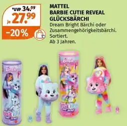Müller Mattel barbie cutie reveal glücksbärchi Angebot