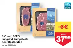 MPreis BIO vom BERG Jungrind Rumpsteak oder Rostbraten Angebot