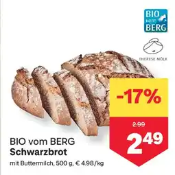 MPreis BIO vom BERG Schwarzbrot Angebot