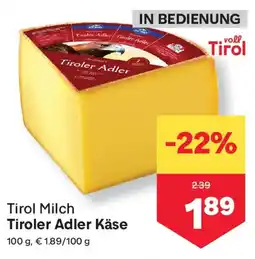 MPreis Tirol Milch Tiroler Adler Käse Angebot