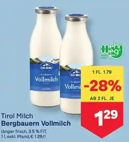 MPreis Titol Milch Bergbauern Vollmilch Angebot