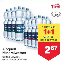MPreis Alpquell Mineralwasser Angebot