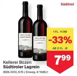 MPreis Kellerei Bozen Südtiroler Lagrein Angebot