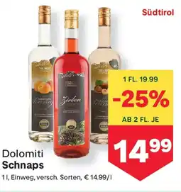 MPreis Dolomiti Schnaps Angebot