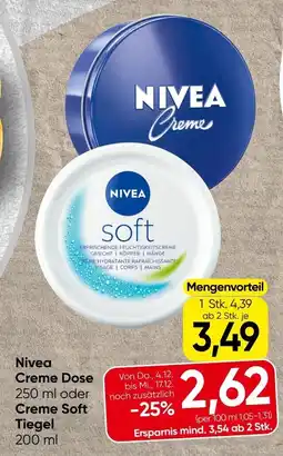 Spar Nivea Creme Dose oder Creme Soft Tiegel Angebot