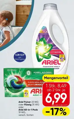 Spar Ariel Pulver oder Flüssig Angebot