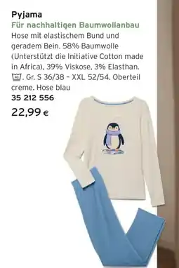Tchibo Eduscho Pyjama, creme Angebot