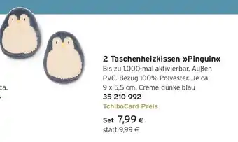 2 Taschenheizkissen Pinguin