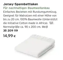 Tchibo Eduscho Jersey-Spannbettlaken, Normalgröße, weiß Angebot