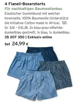 Tchibo Eduscho 4 Flanell-Boxershorts, gestreift Angebot