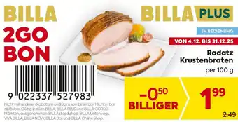 Billa Radatz Krustenbraten Angebot