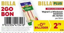 Billa Wojnar's x Wiesbauer Sandwich div. Sorten Angebot