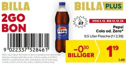 Billa Pepsi Cola od. Zero Angebot