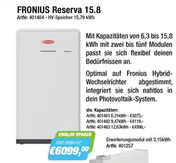 e-tec Fronius reserva 15.8 Angebot