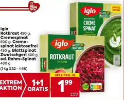 Billa Iglo rotkraut creme spinat Angebot