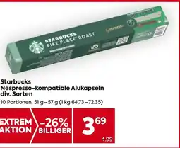 Billa Starbucks nespresso-kompatible alukapseln Angebot