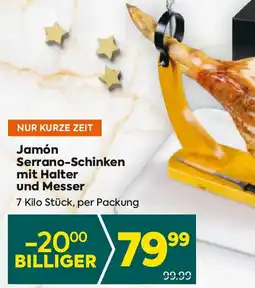Billa Jamón serrano-schinken mit halter und Messer Angebot