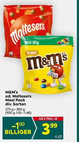 Billa M&M's od. Maltesers Maxi Pack Angebot