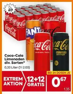 Billa Coca-Cola Limonaden div. Sorten Angebot
