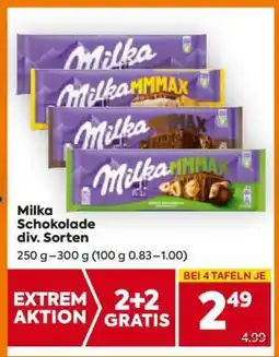 Billa Milka Schokolade div. Sorten Angebot