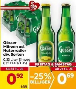 Billa Gösser Märzen od. Naturradler div. Sorten Angebot