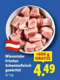 Lidl Wiesentaler Frisches Schweinefleisch gewürfelt Angebot