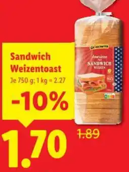 Lidl Sandwich Weizentoast Angebot
