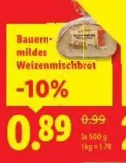 Lidl Bauern- mildes Weizenmischbrot Angebot