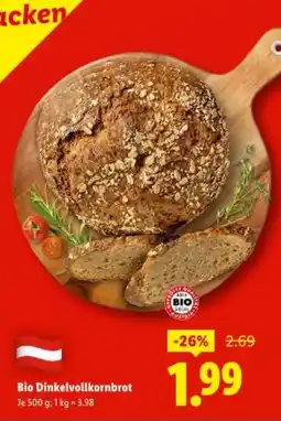 Lidl Bio Dinkelvollkornbrot Angebot