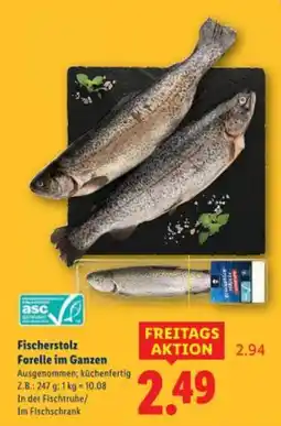 Lidl Fischerstolz Forelle im Ganzen Angebot