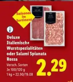 Lidl Deluxe Italienische Wurstspezialitäten oder Salami Spianata Rossa Angebot
