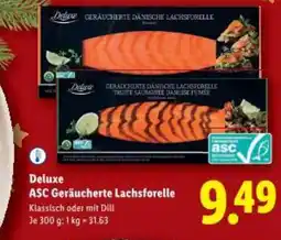 Lidl Deluxe geräucherte dänische lachsforelle Angebot