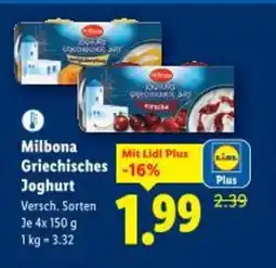 Lidl Milbona Griechisches Joghurt Angebot