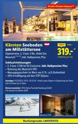 Lidl Kärnten Seeboden am Millstättersee Eigenanreise Angebot