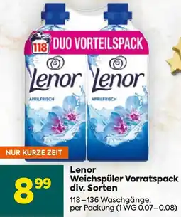 Billa Lenor Weichspüler Vorratspack Angebot