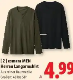 Lidl esmara MEN Herren Langarmshirt Angebot