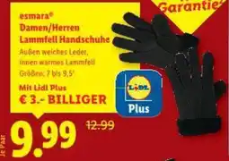 Lidl esmara Damen/Herren Lammfell Handschuhe Angebot