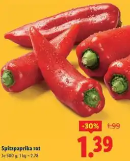 Lidl Spitzpaprika rot Angebot