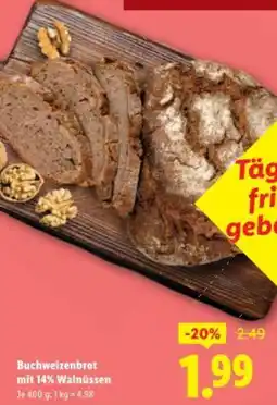 Lidl Buchweizenbrot mit 14% Walnüssen Angebot