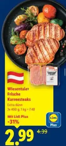 Lidl Wiesentaler Frische Karreesteaks Extra dünn Angebot