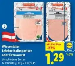 Lidl Wiesentaler Leichte Kalbspariser oder Extrawurst Angebot