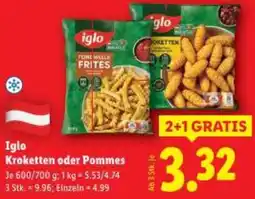 Lidl Iglo Kroketten oder Pommes Angebot