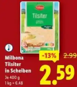 Lidl Milbona Tilsiter in Scheiben Angebot