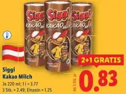Lidl Siggi Kakao Milch Angebot